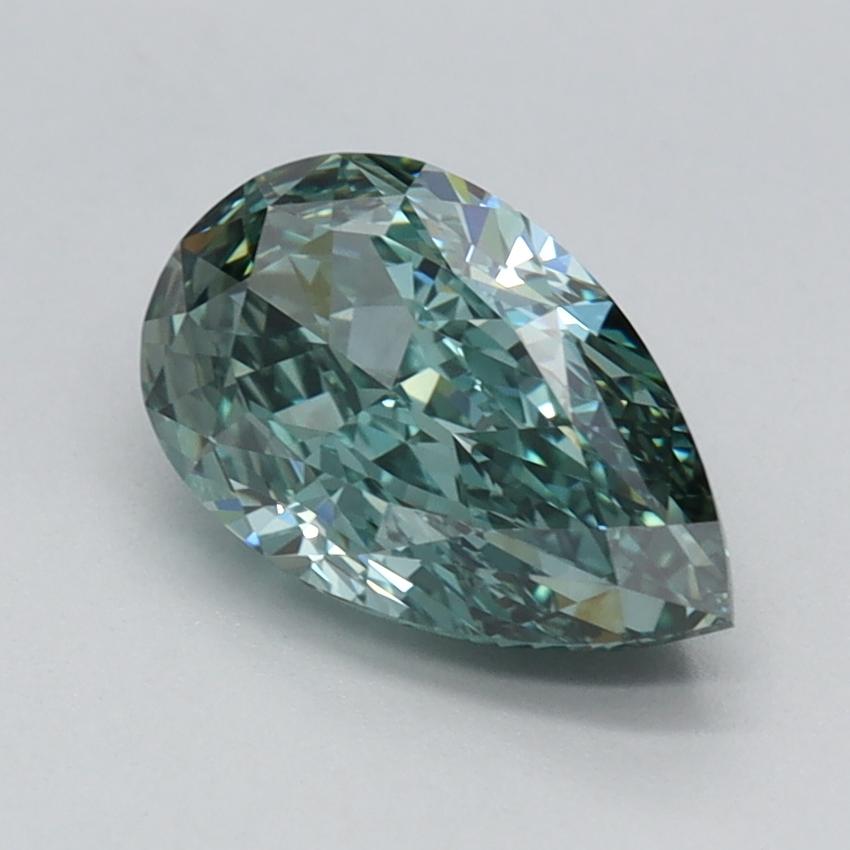 1.20 Ct. Fancy Vivid Bluish Green Pear Lab Grown Diamond