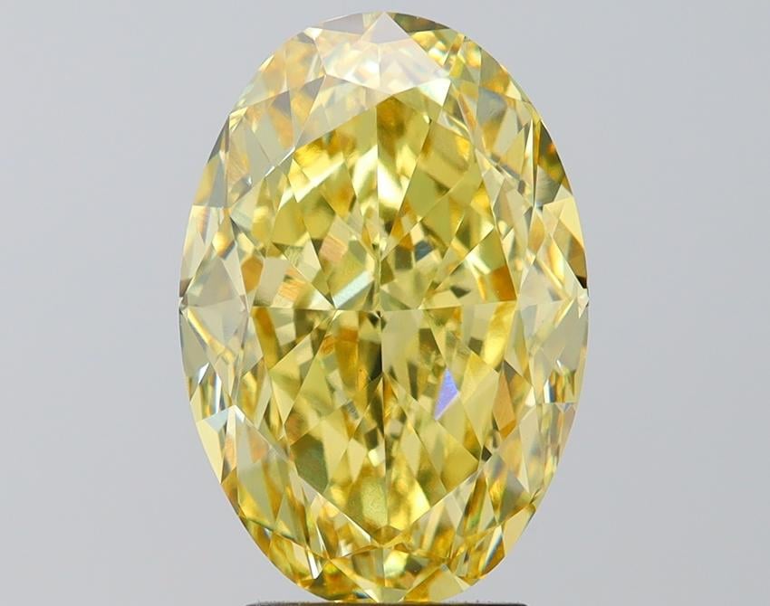 6.04 Ct. Fancy Vivid Yellow Oval Lab Grown Diamond