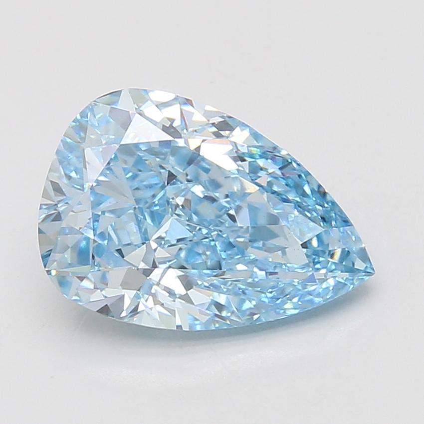 4.07 Ct. Fancy Vivid Blue Pear Lab Grown Diamond