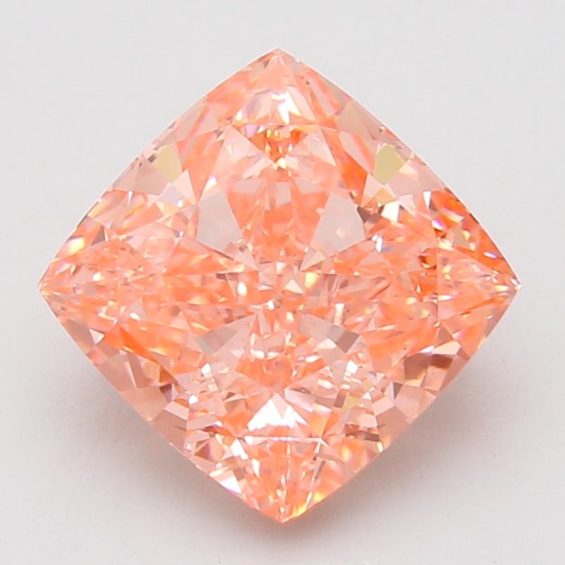 5.09 Ct. Fancy Vivid Pink Cushion Lab Grown Diamond