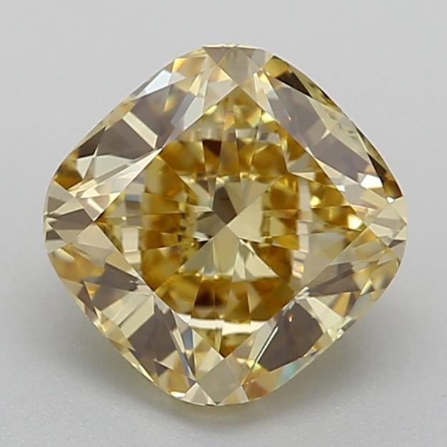 1.24 Ct. Fancy Intense  Yellow Cushion Lab Grown Diamond