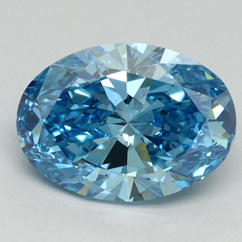 2.00 Ct. Fancy Vivid Blue Oval Lab Grown Diamond