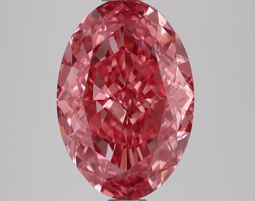 2.64 Ct. Fancy Vivid Pink Oval Lab Grown Diamond
