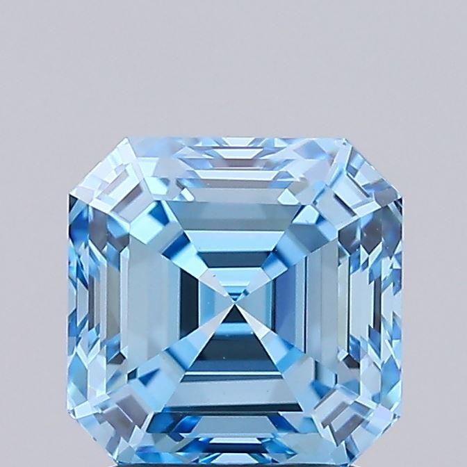 2.01 Ct. Fancy Vivid  Blue Asscher Lab Grown Diamond