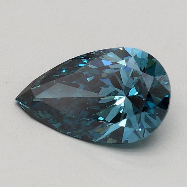 0.66 Ct. Fancy Vivid Blue Pear Lab Grown Diamond
