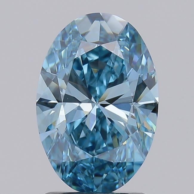 1.69 Ct. Fancy Vivid  Blue Oval Lab Grown Diamond