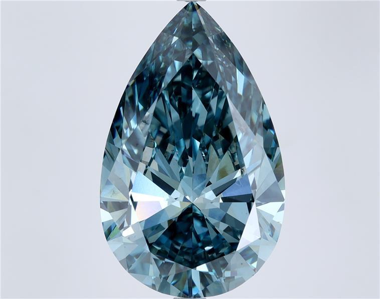 9.07 Ct. Fancy Vivid Blue Pear Lab Grown Diamond