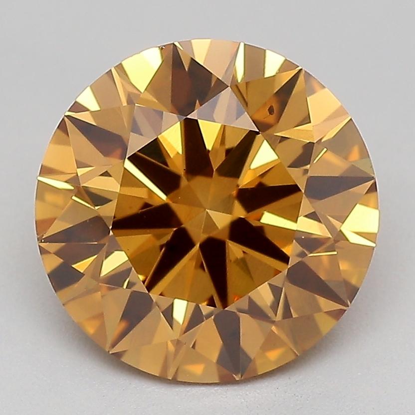 2.03 Ct. Fancy Orangy Brown Round Lab Grown Diamond