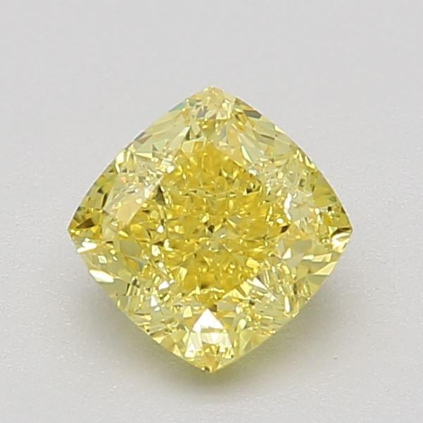 0.62 Ct. Fancy Vivid Yellow Cushion Diamond