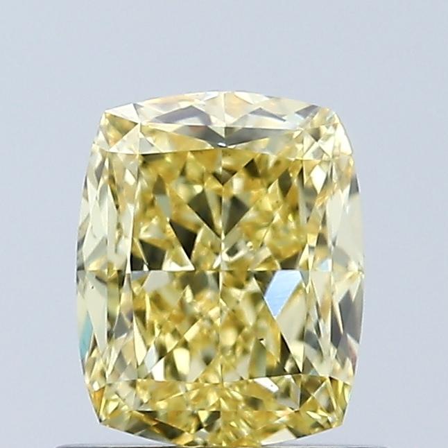 1.04 Ct. Fancy Vivid Yellow Cushion Lab Grown Diamond