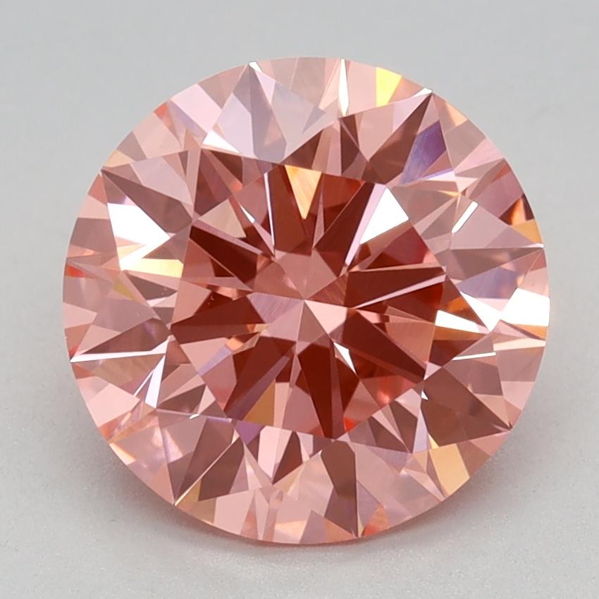 2.10 Ct. Fancy Vivid Pink Round Lab Grown Diamond