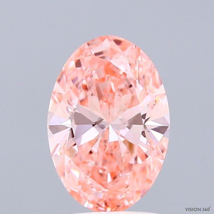 1.40 Ct. Fancy Vivid Pink Oval Lab Grown Diamond