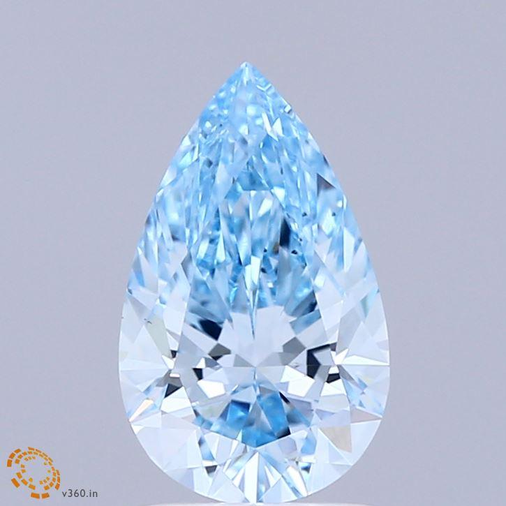 1.51 Ct. Fancy Vivid Blue Pear Lab Grown Diamond