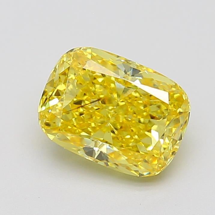 2.02 Ct. Fancy Vivid Yellow Cushion Lab Grown Diamond