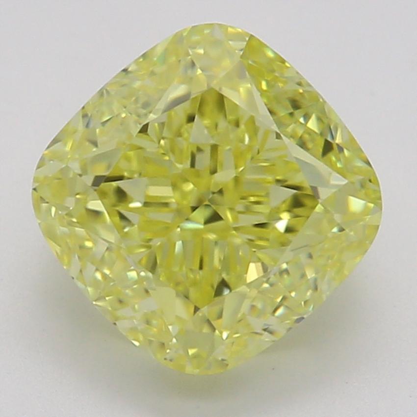 1.33 Ct. Fancy Vivid Yellow Cushion Diamond