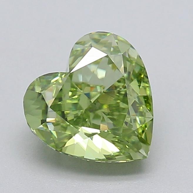 1.55 Ct. Fancy Vivid  Green Heart Lab Grown Diamond