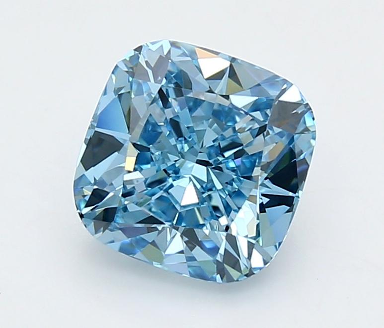 2.50 Ct. Fancy Vivid  Blue Cushion Lab Grown Diamond