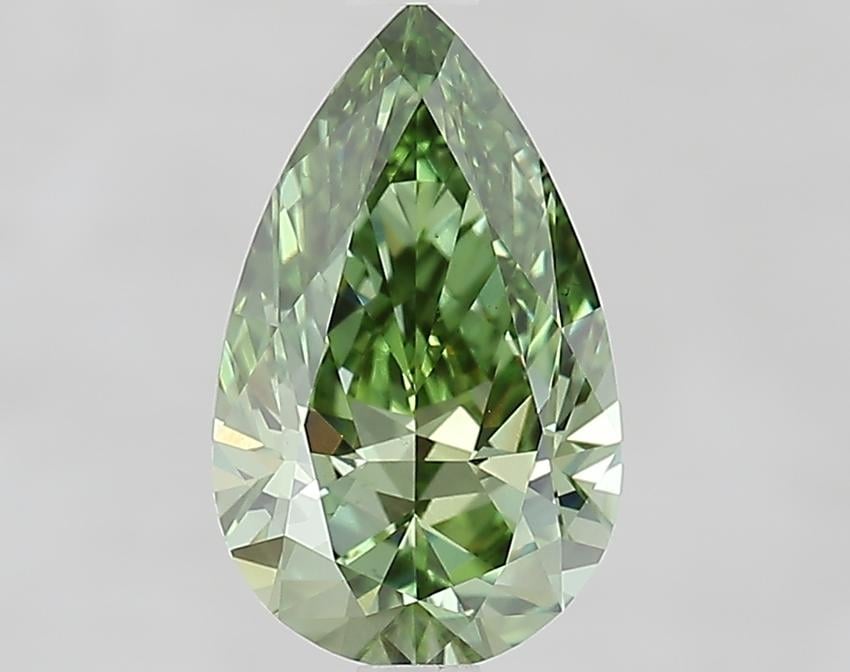1.95 Ct. Fancy Vivid Green Pear Lab Grown Diamond