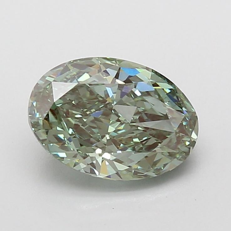 2.03 Ct. Fancy Vivid Green Oval Lab Grown Diamond