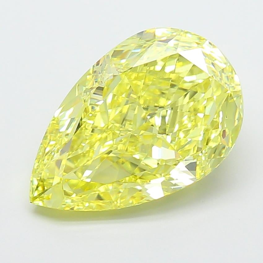7.01 Ct. Fancy Intense  Yellow Pear Lab Grown Diamond