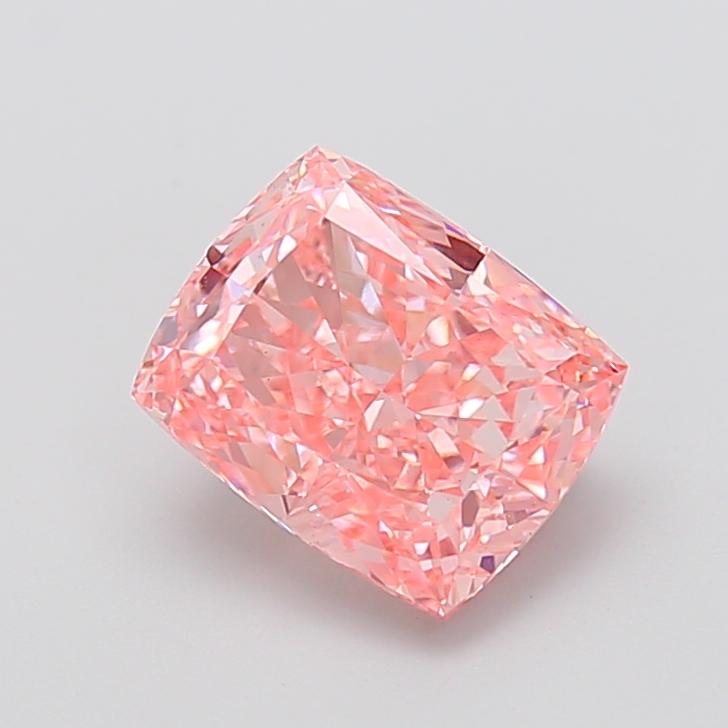 3.03 Ct. Fancy Vivid Pink Cushion Lab Grown Diamond