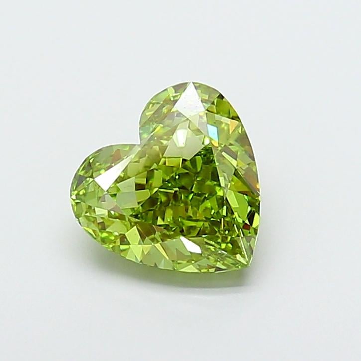 3.08 Ct. Fancy Vivid Green Heart Lab Grown Diamond