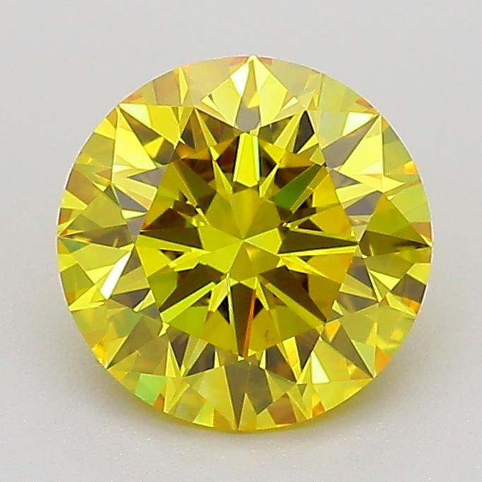 1.57 Ct. Fancy Vivid  Yellow Round Lab Grown Diamond