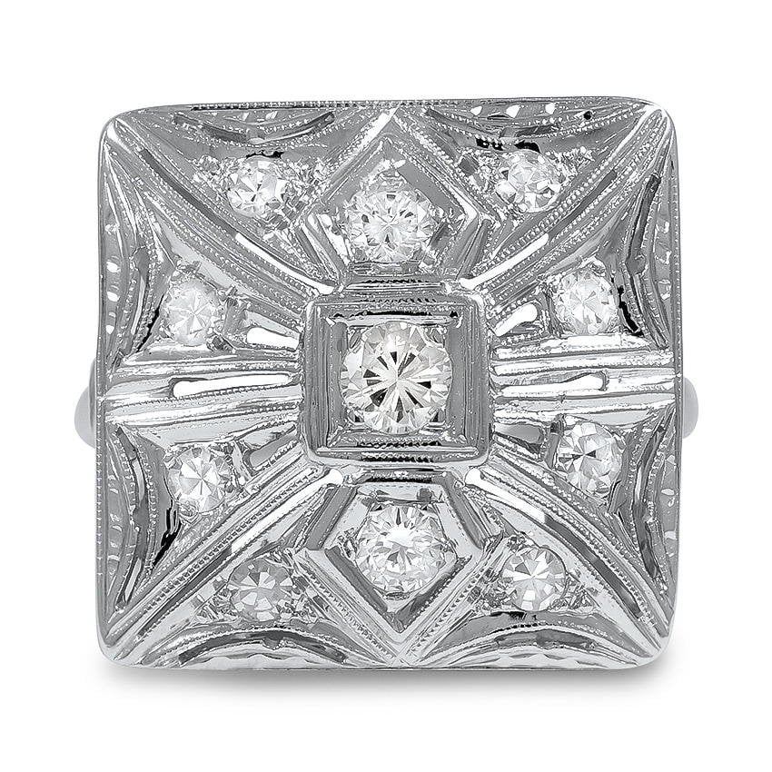 Retro Diamond Cocktail Ring