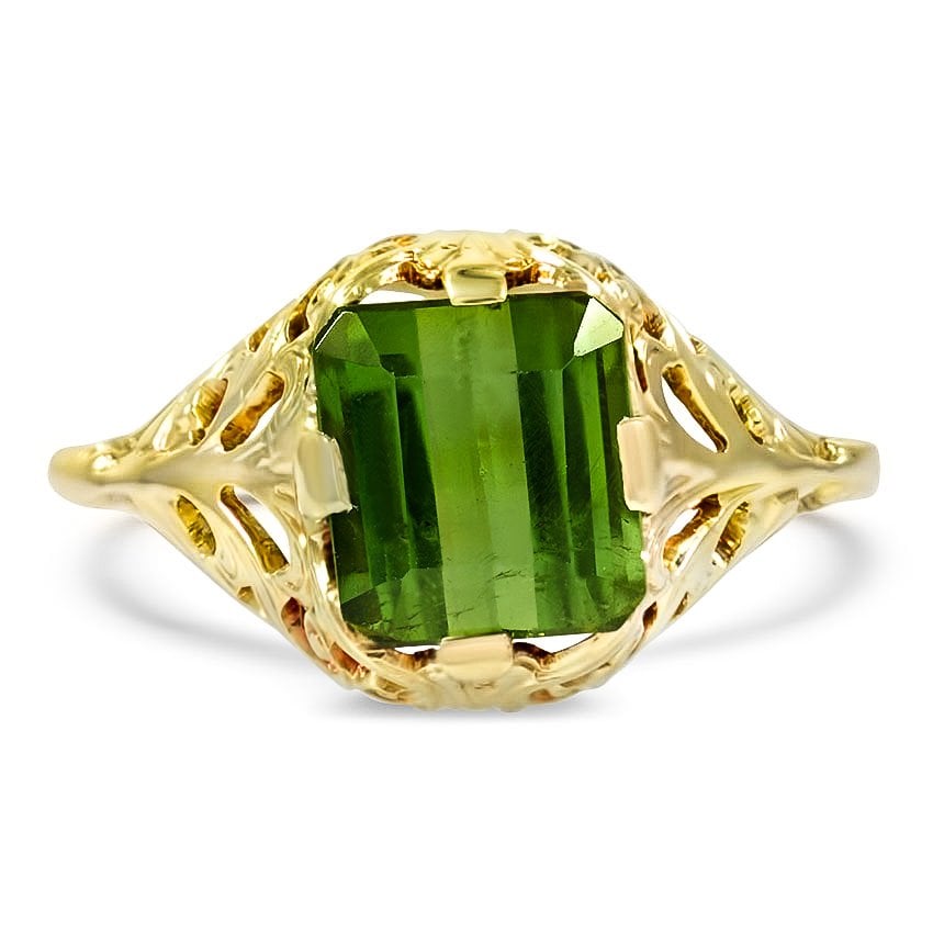 Art Nouveau Tourmaline Cocktail Ring