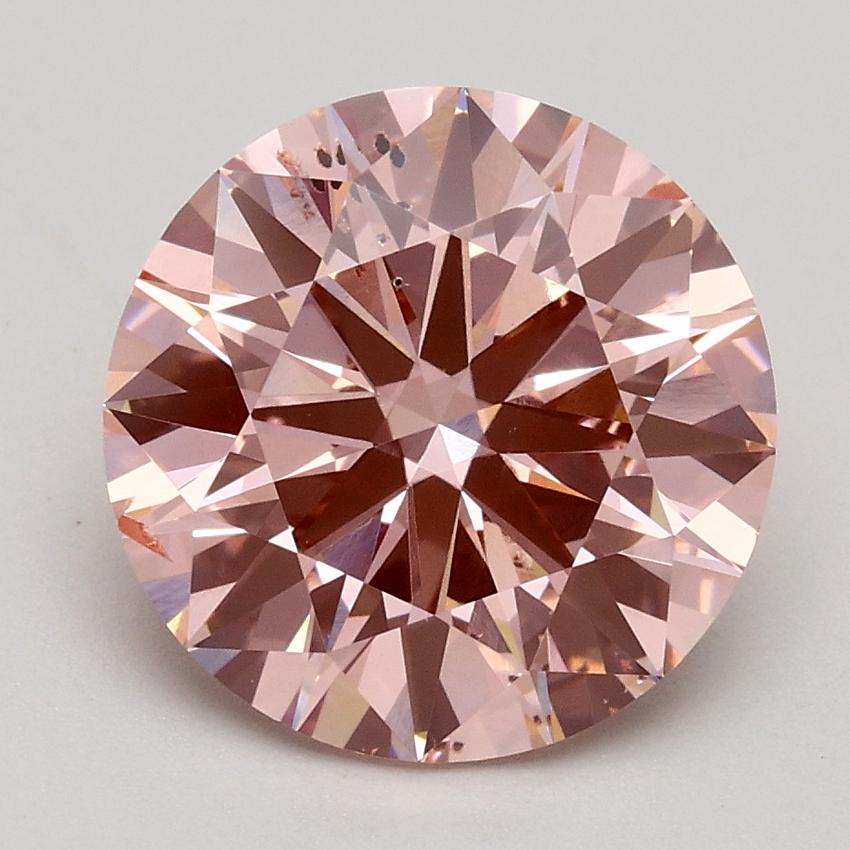 2.55 Ct. Fancy Intense Pink Round Lab Grown Diamond