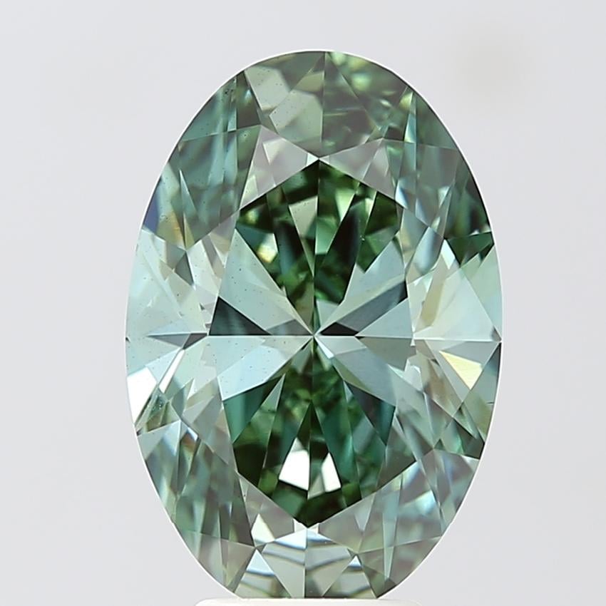 5.01 Ct. Fancy Vivid Green Oval Lab Grown Diamond