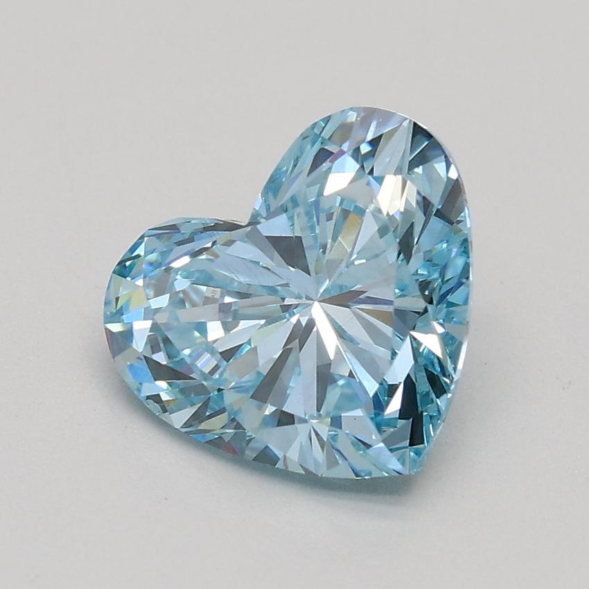 1.29 Ct. Fancy Intense Blue Heart Lab Grown Diamond