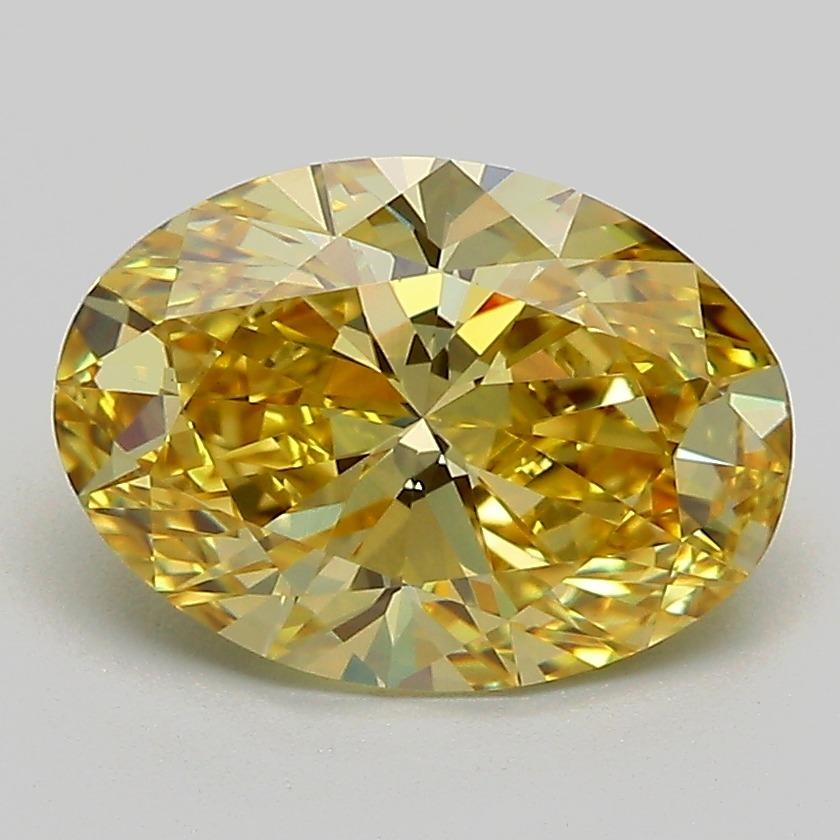 2.33 Ct. Fancy Vivid Yellow Oval Lab Grown Diamond