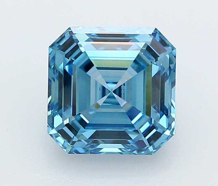 2.43 Ct. Fancy Vivid  Blue Asscher Lab Grown Diamond