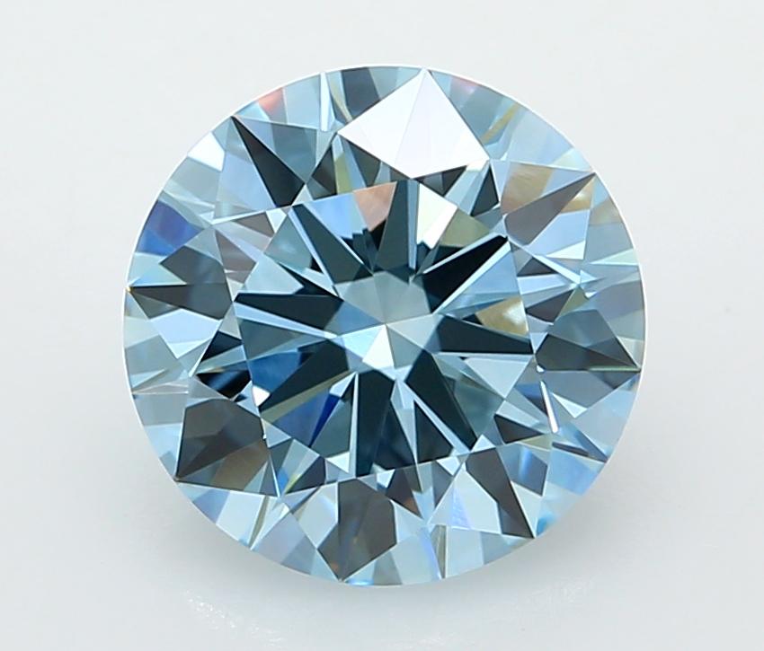 3.04 Ct. Fancy Vivid  Blue Round Lab Grown Diamond