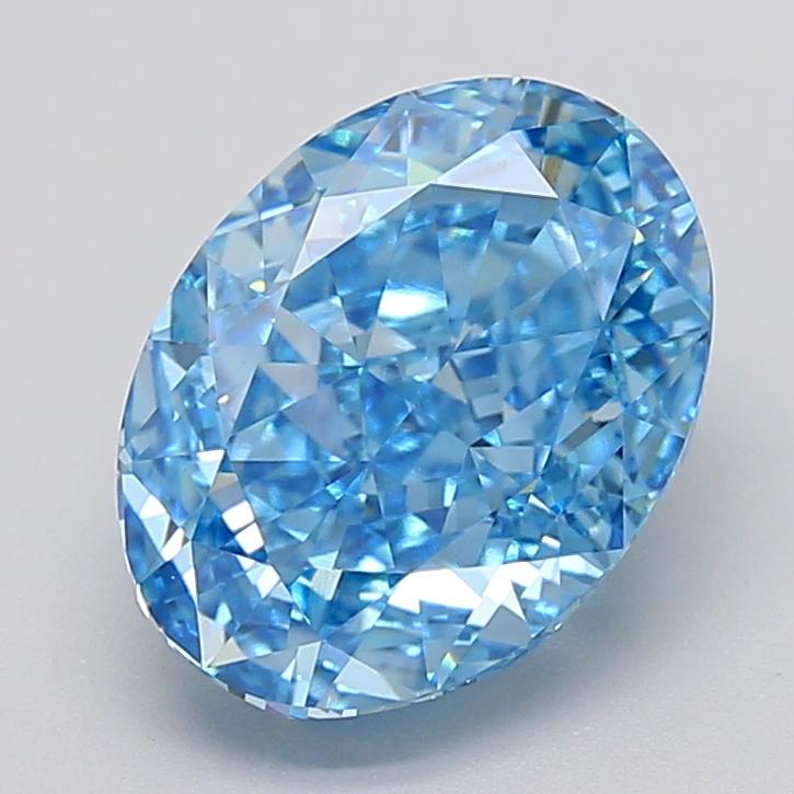 5.03 Ct. Fancy Vivid  Blue Oval Lab Grown Diamond