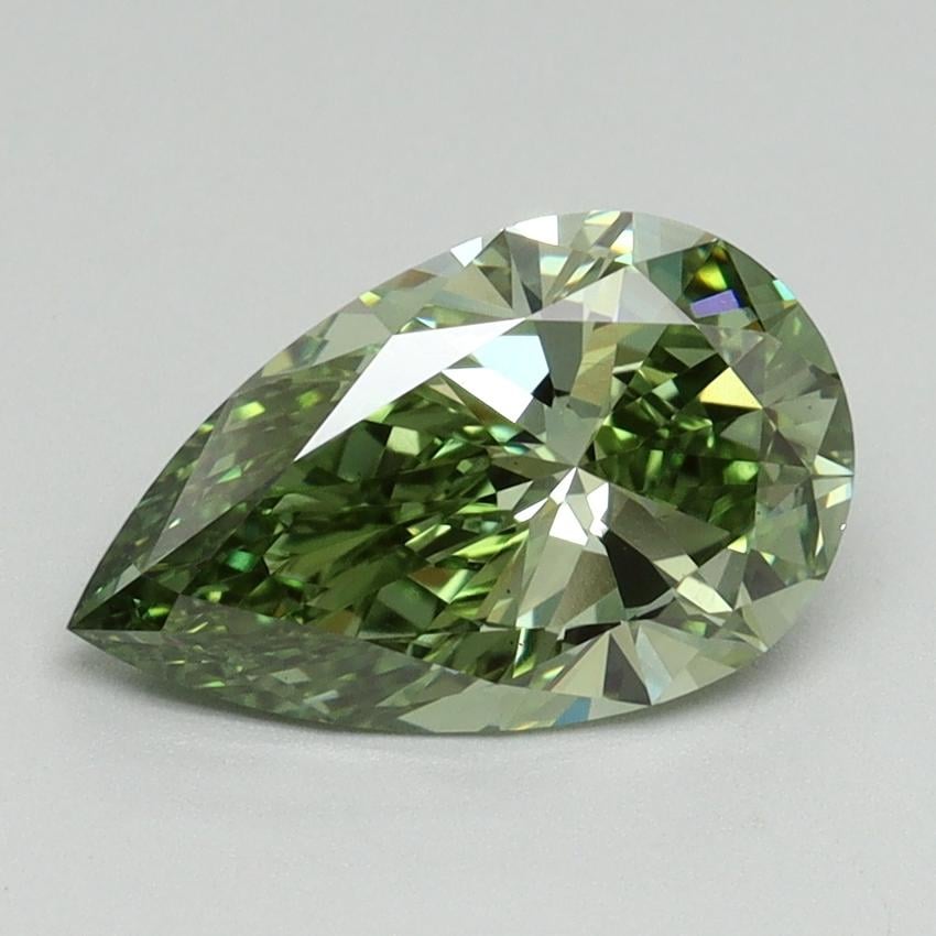 1.61 Ct. Fancy Vivid Green Pear Lab Grown Diamond