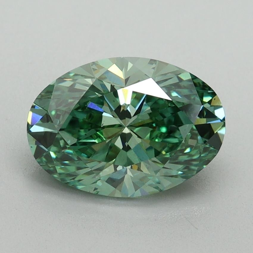 1.91 Ct. Fancy Vivid Green Oval Lab Grown Diamond
