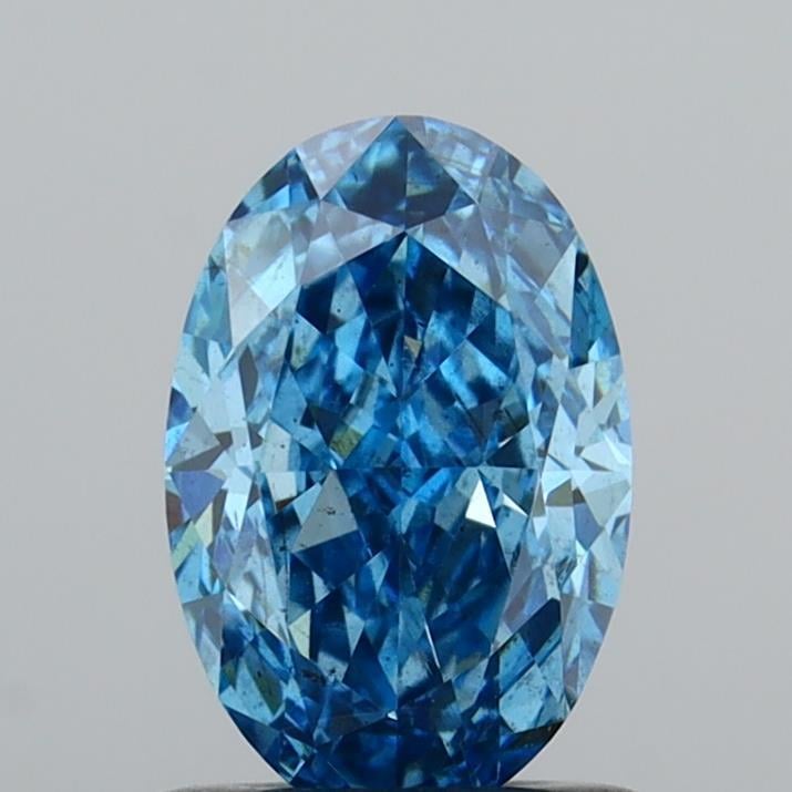 1.03 Ct. Fancy Vivid  Blue Oval Lab Grown Diamond
