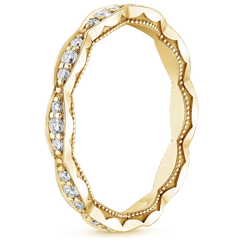 18K Yellow Gold Tacori Sculpted Crescent Eternity Diamond Ring (1/3 ct. tw.), large side view