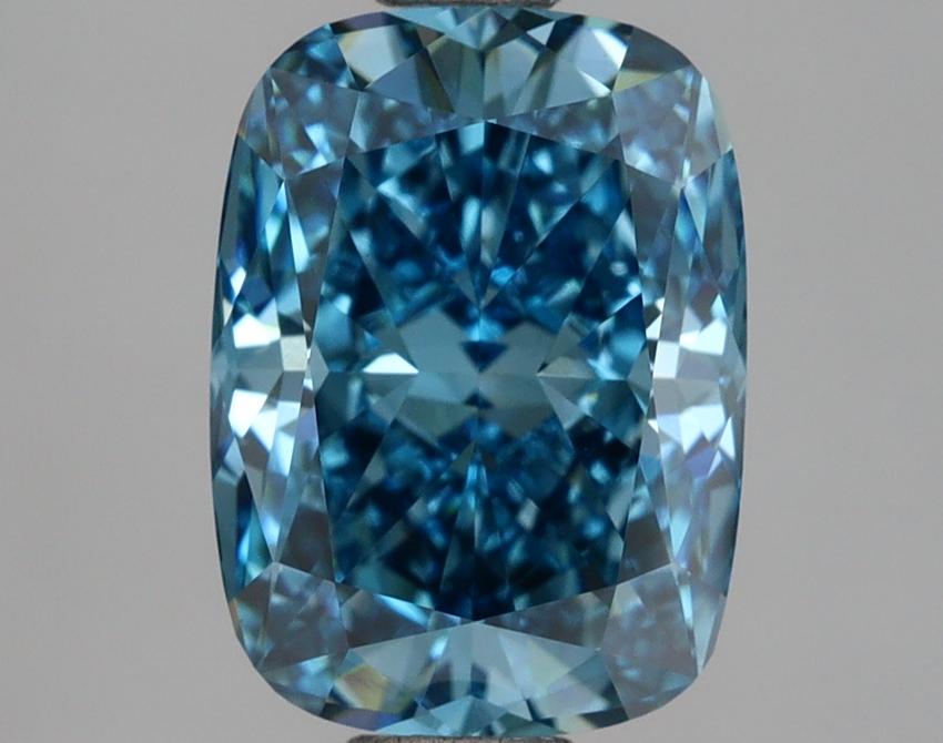 2.83 Ct. Fancy Vivid Blue Cushion Lab Grown Diamond