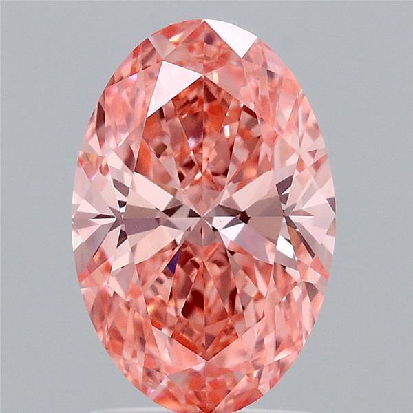 2.04 Ct. Fancy Vivid Orangy Pink Oval Lab Grown Diamond