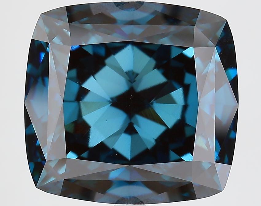 15.20 Ct. Fancy Deep Blue Cushion Lab Grown Diamond