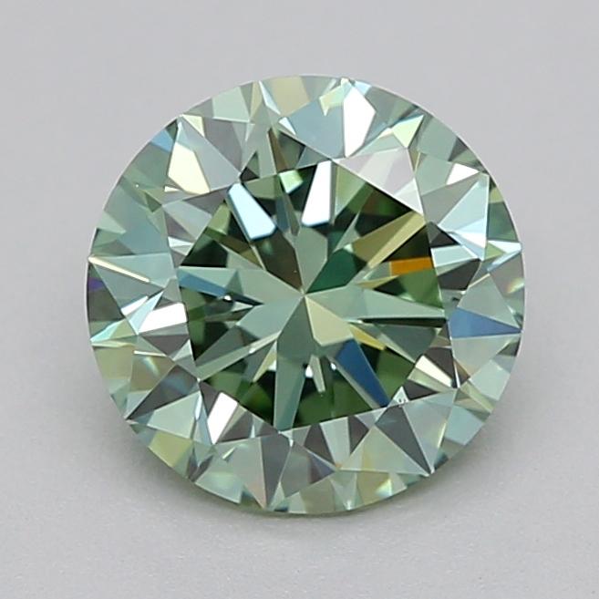 0.70 Ct. Fancy Vivid  Green Round Lab Grown Diamond