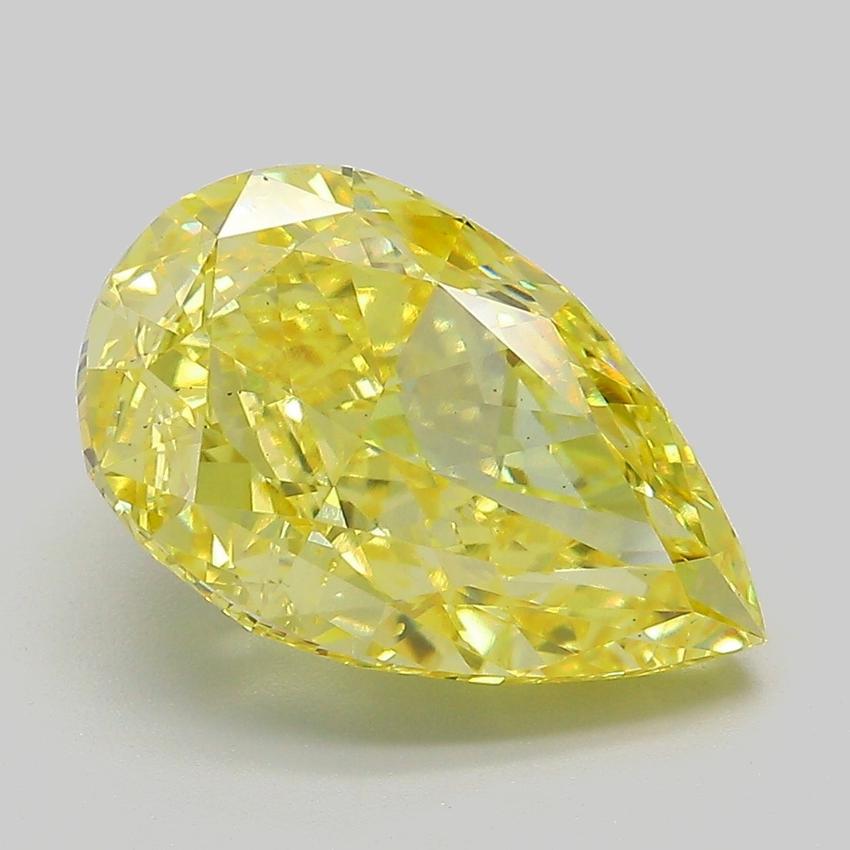 5.30 Ct. Fancy Vivid Yellow Pear Lab Grown Diamond