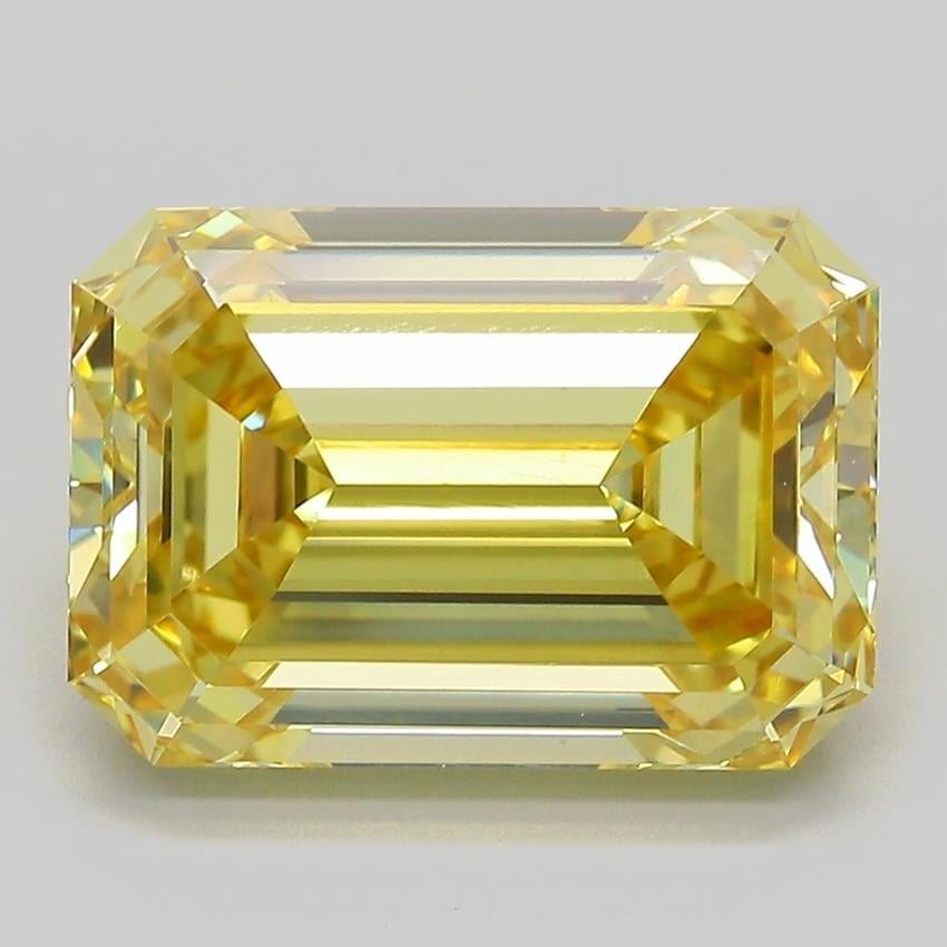 6.52 Ct. Fancy Intense  Yellow Emerald Lab Grown Diamond