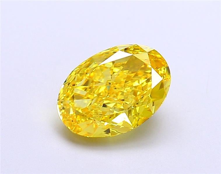 1.66 Ct. Fancy Vivid  Yellow Oval Lab Grown Diamond