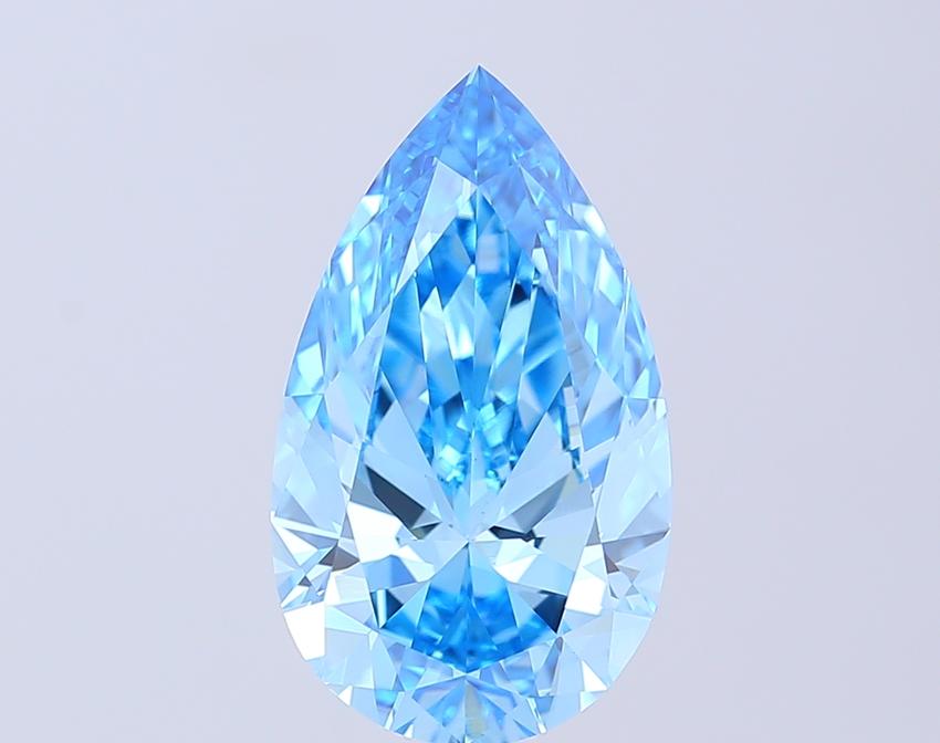 5.05 Ct. Fancy Vivid  Blue Pear Lab Grown Diamond