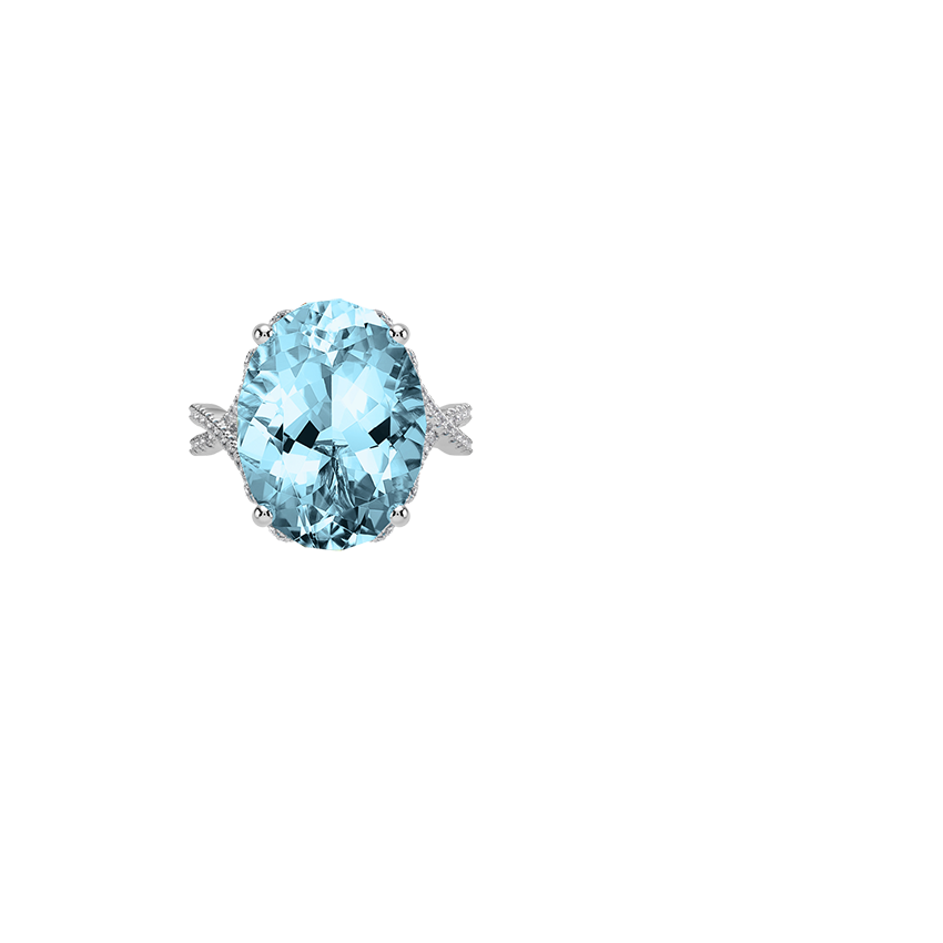 Sky Blue Topaz and Diamond Cocktail Ring