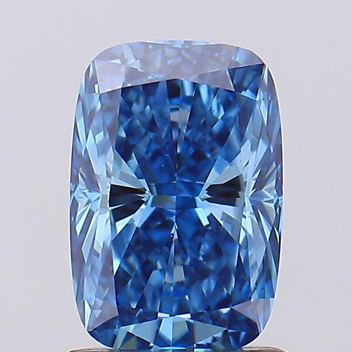 1.21 Ct. Fancy Vivid Blue Cushion Lab Grown Diamond